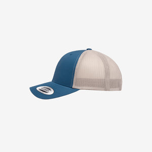 Yupoong Two-Tone Retro Wade Trucker Mesh Cap Steel Blue/Silver Left - 6606T