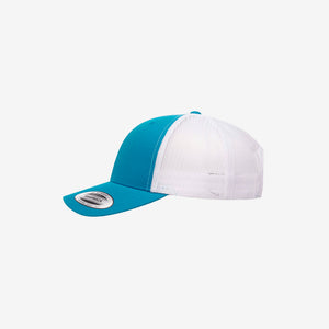 Yupoong Two-Tone Retro Wade Trucker Mesh Cap Teal/White Left - 6606T