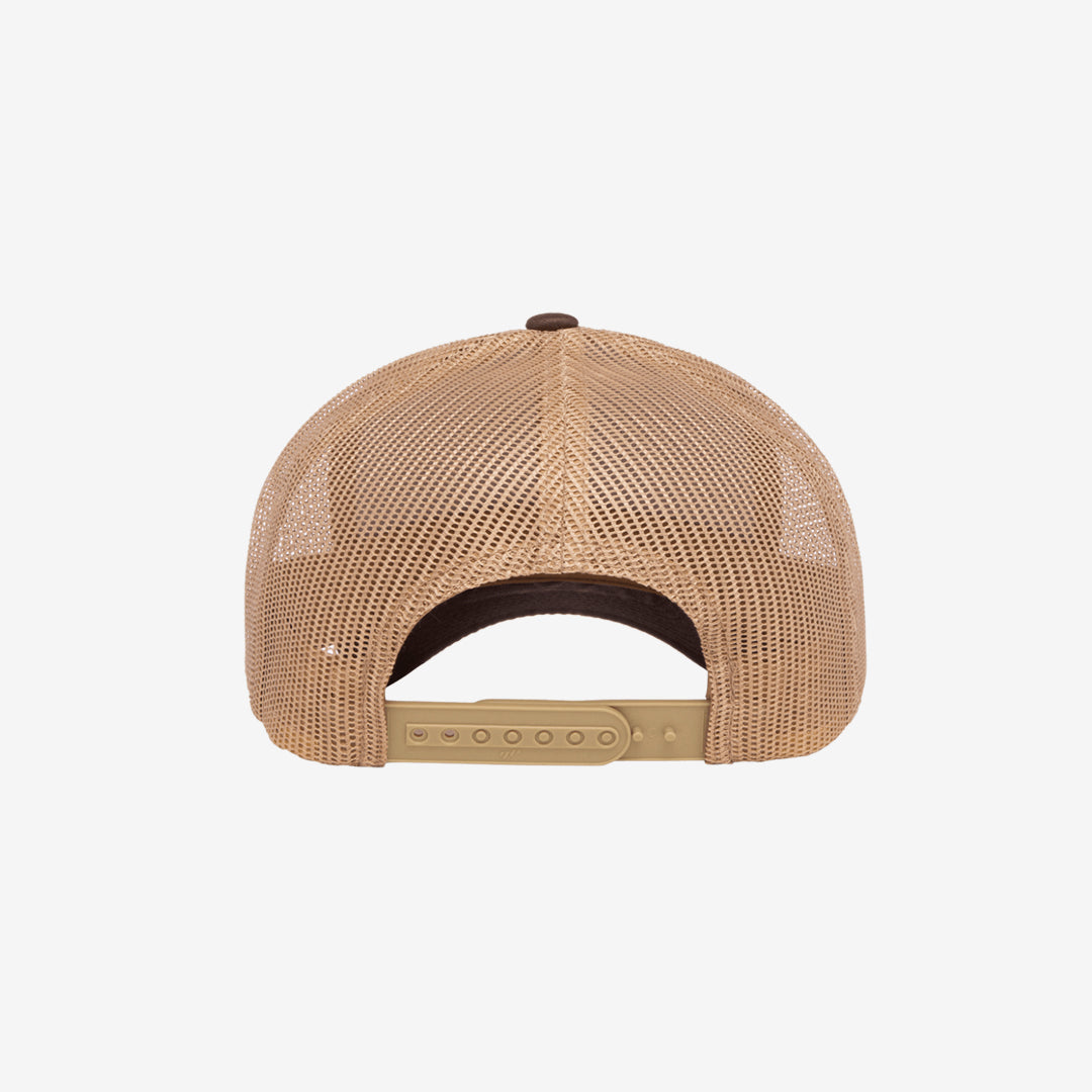 Yupoong Two-Tone Retro Wade Trucker Mesh Cap Brown/Khaki Back - 6606T