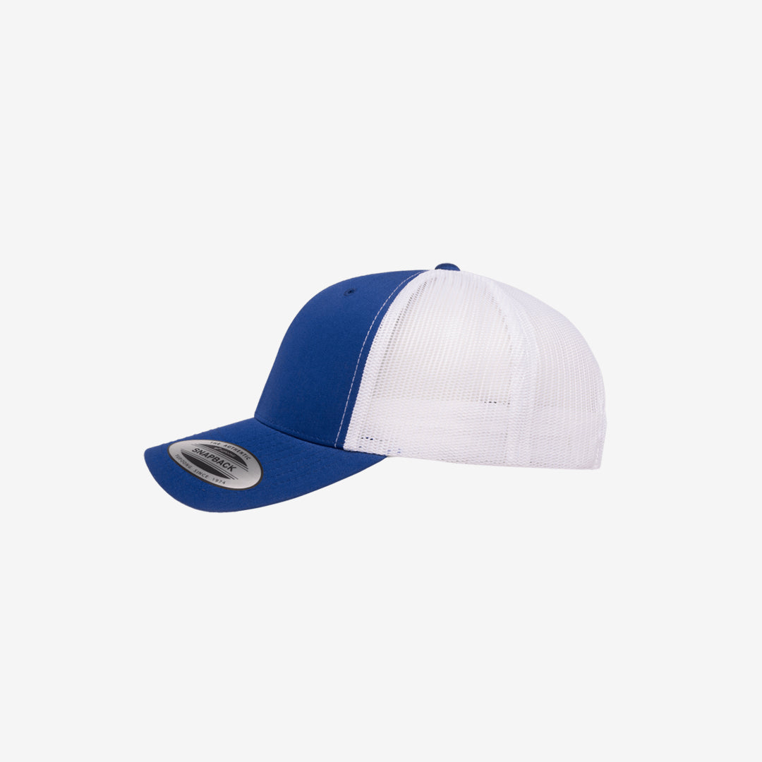Yupoong Two-Tone Retro Wade Trucker Mesh Cap Royal/White Left - 6606T