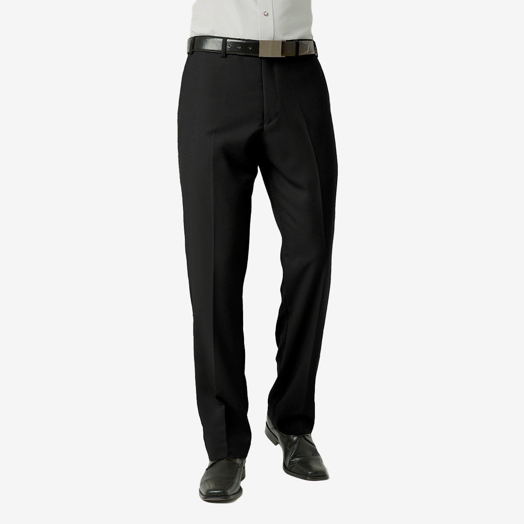 Biz Collection Men's Classic Flat Front Pant in Black - BS29210