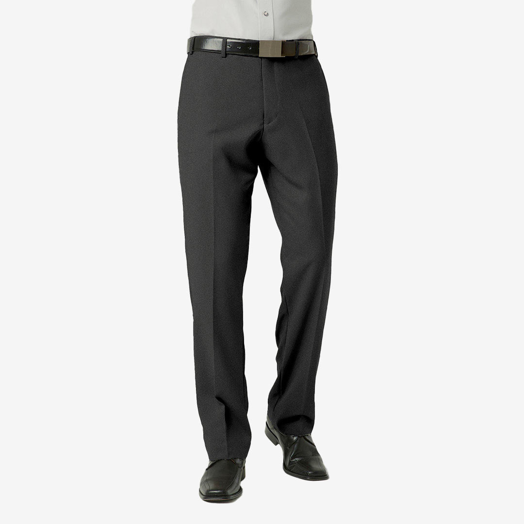 Biz Collection Men's Classic Flat Front Pant in Charcoal - BS29210