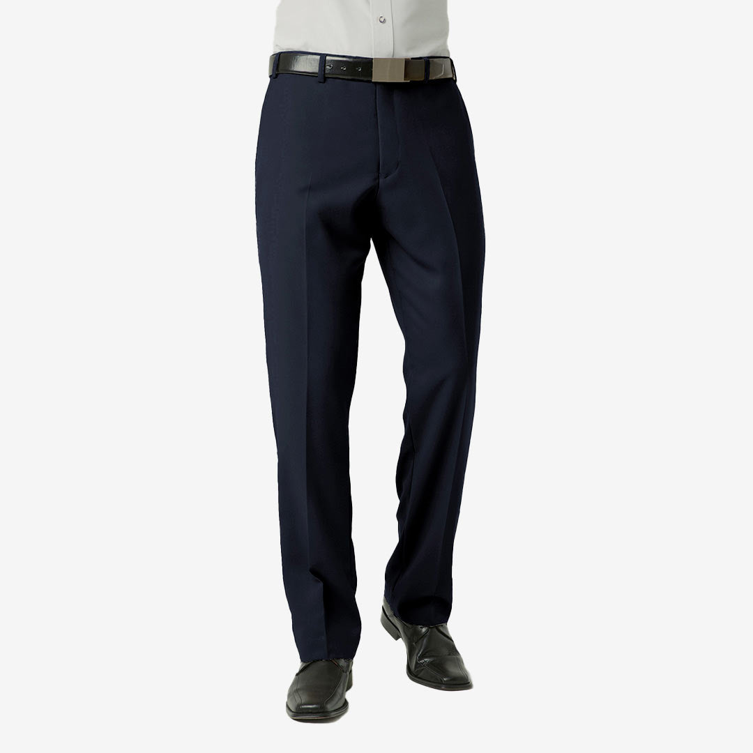 Biz Collection Men's Classic Flat Front Pant in Navy - BS29210