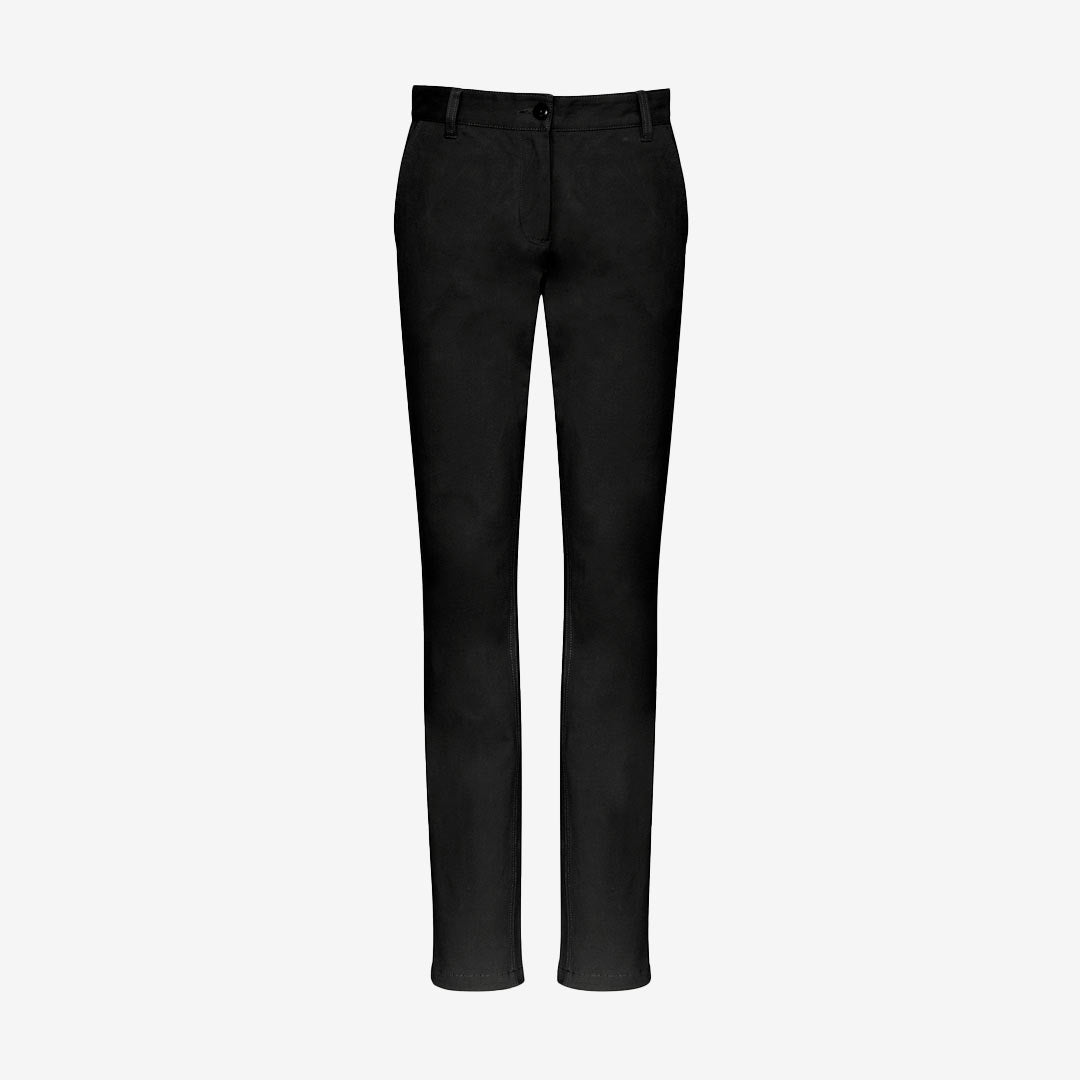 Biz Collection Ladies Lawson Chino Pant Black Front BS724L