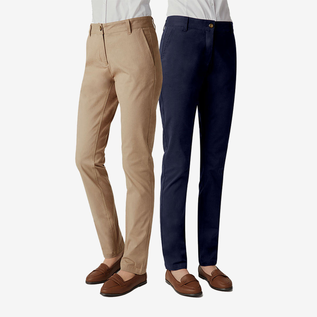 Woman wearing Biz Collection Ladies Lawson Chino Pant Leg Detail - BS724L