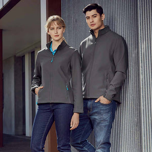Man and Woman wearing Biz Collection Apex Lightweight Softshell Jackets - J740L 
