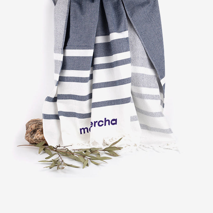 Company Branded Lazy Days Custom Swag Pack - Nottage Trekk Turkish Beach Towel - Mercha