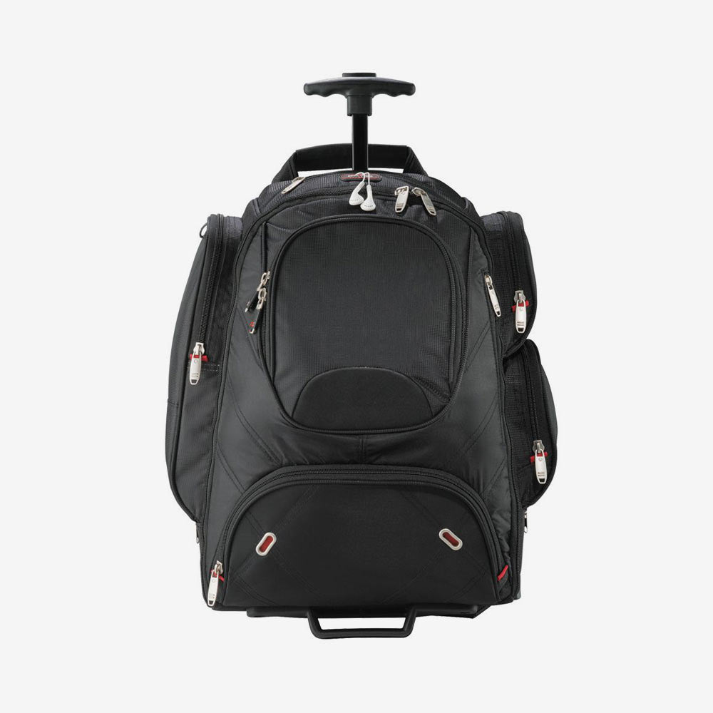 Nottage Elleven Wheeled Compu-Backpack in Black Handle Detail - EL002