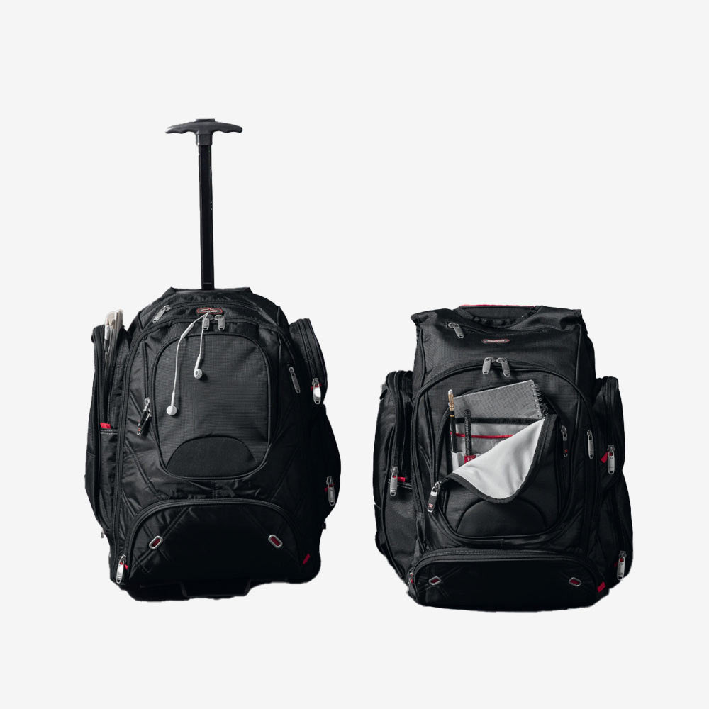 Nottage Elleven Wheeled Compu-Backpack in Black - EL002