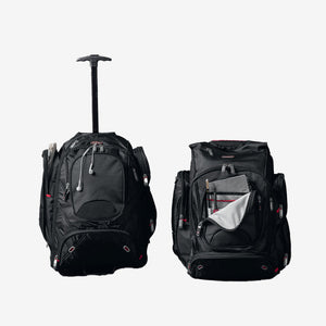 Nottage Elleven Wheeled Compu-Backpack in Black - EL002