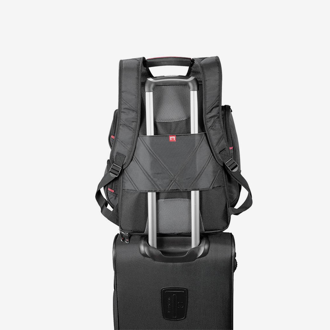 Shop Custom Nottage Elleven Checkpoint-Friendly Compu-Backpack Black on Trolley Detail - EL003 
