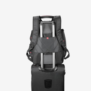 Shop Custom Nottage Elleven Checkpoint-Friendly Compu-Backpack Black on Trolley Detail - EL003 