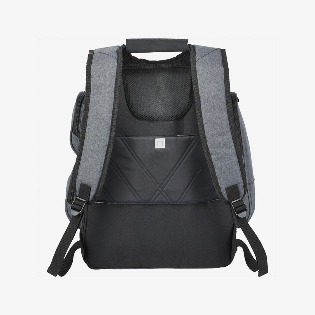 Nottage Elleven Checkpoint-Friendly Compu-Backpack Charcoal Back - EL003 