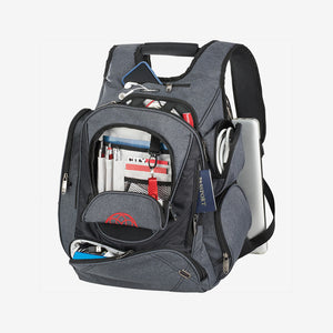 Nottage Elleven Checkpoint-Friendly Compu-Backpack Charcoal Open Detail - EL003 