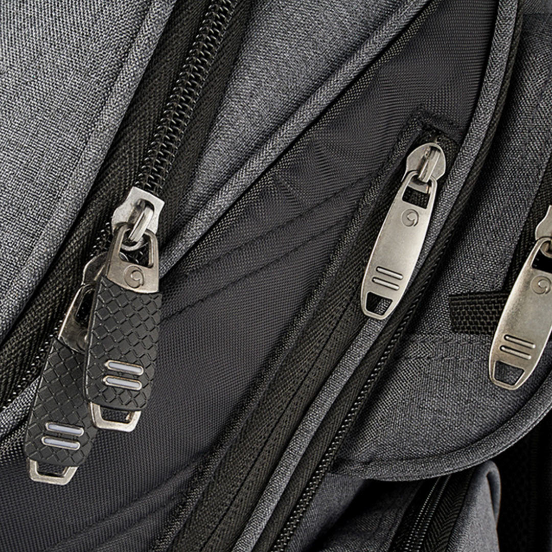 Nottage Elleven Checkpoint-Friendly Compu-Backpack Zipper Detail - EL003 