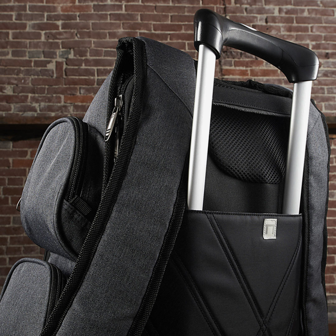 Nottage Elleven Checkpoint-Friendly Compu-Backpack Charcoal Handle Detail - EL003 