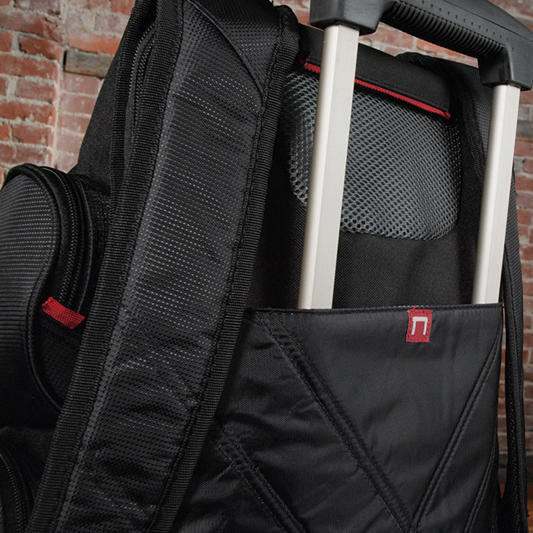Nottage Elleven Checkpoint-Friendly Compu-Backpack Black Handle Detail - EL003 
