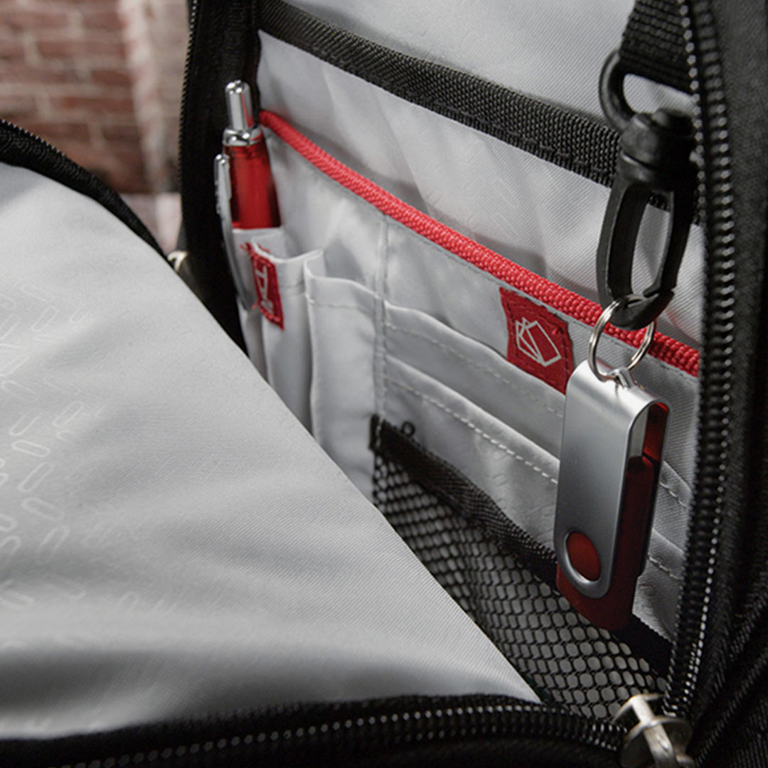 Nottage Elleven Checkpoint-Friendly Compu-Backpack Inside Organizer Detail - EL003 