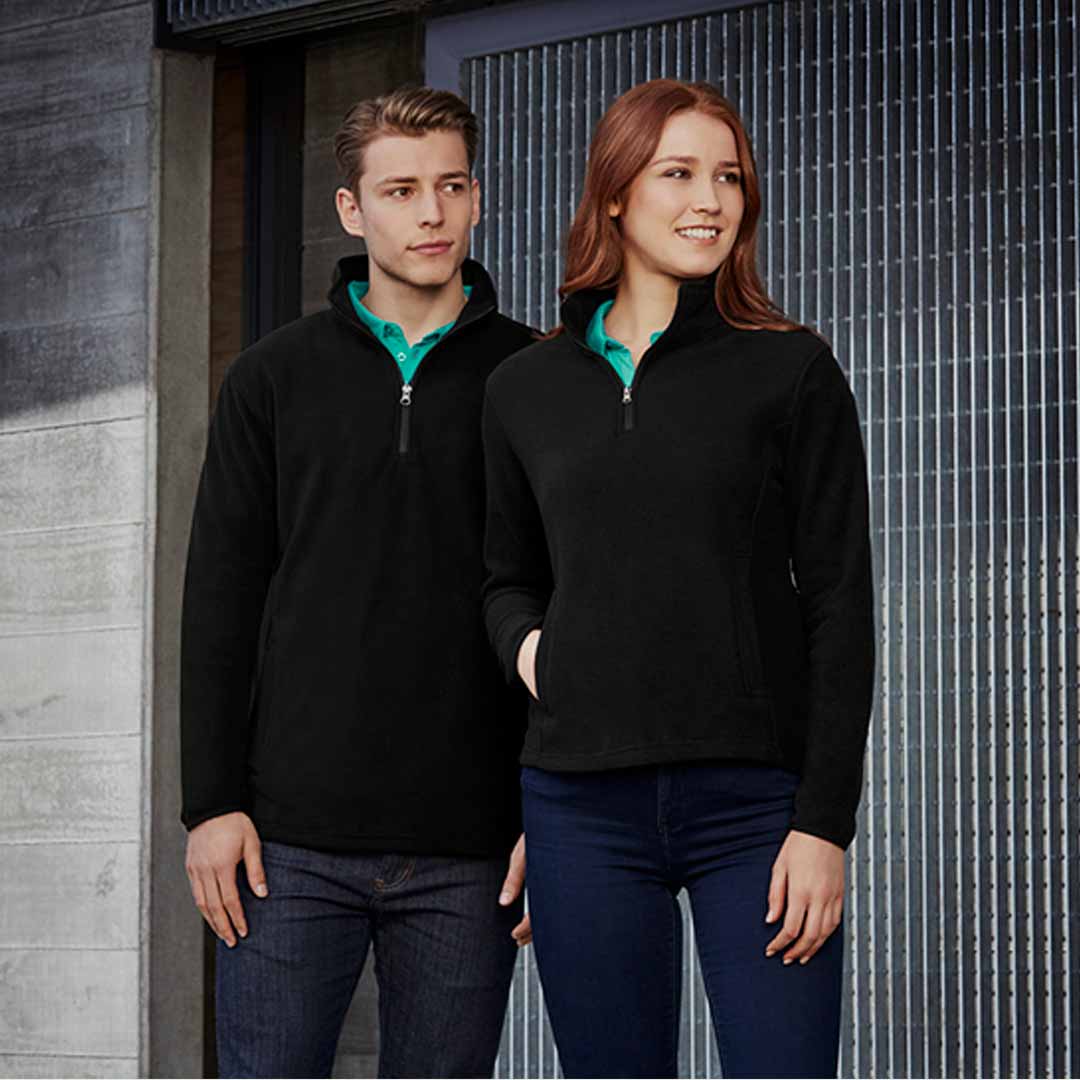 Man and woman Biz Collection Ladies Trinity 1/2 Zip Pullover - F10510-F10520