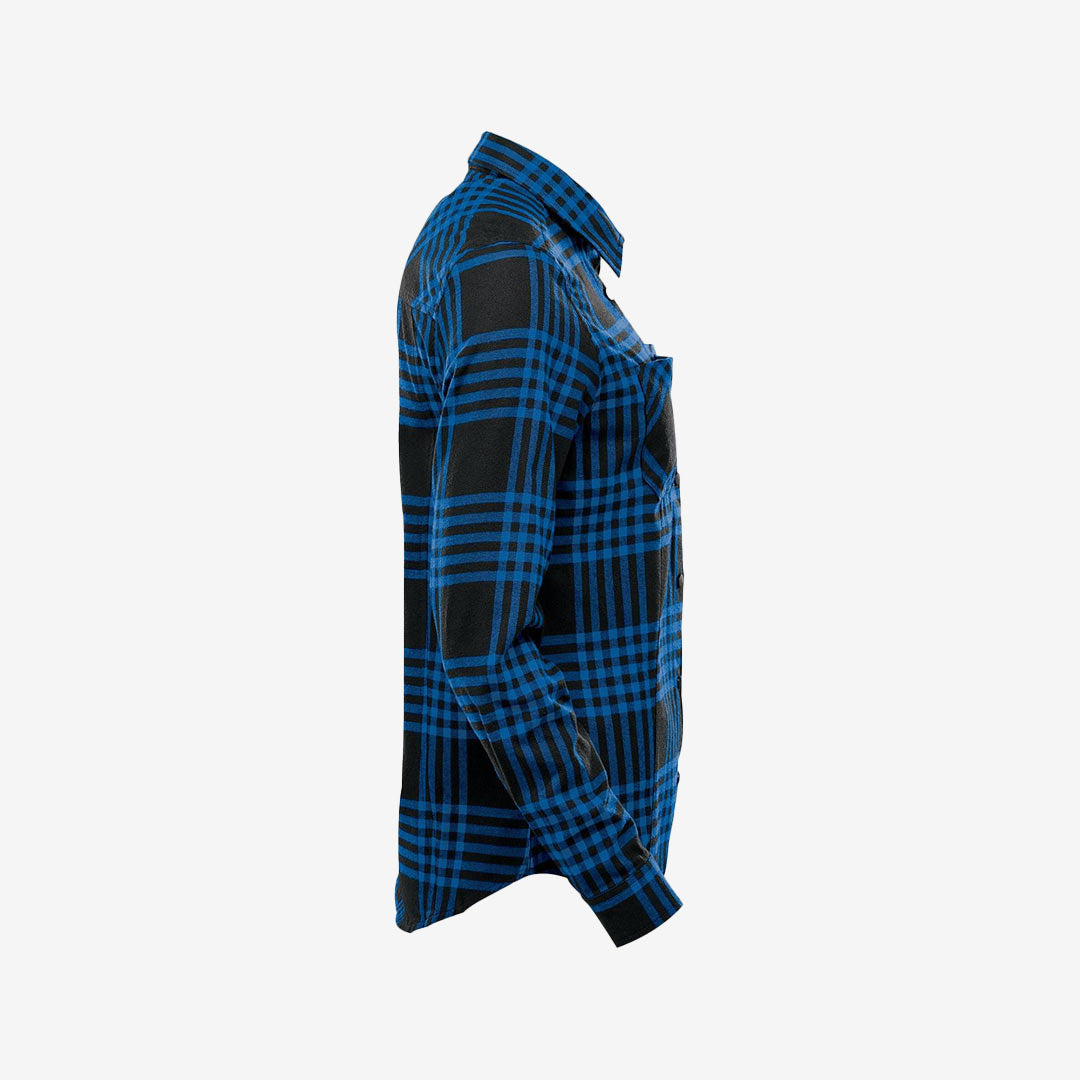Stormtech Women's Santa Fe Flannel LS Shirt in Personalized Blue/Black Righthand Side - FTX-1W
