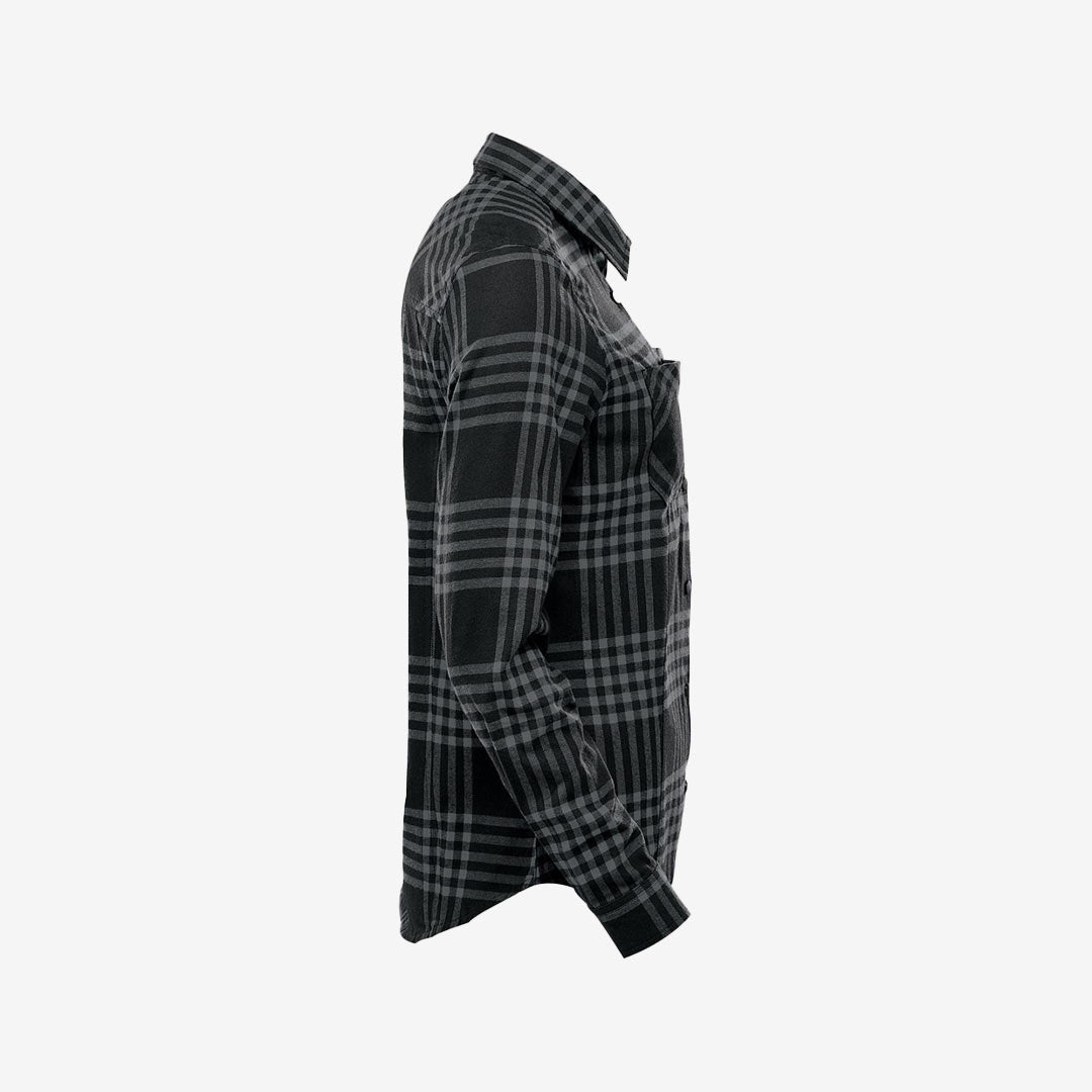Stormtech Women's Santa Fe Flannel LS Shirt in Carbon/Black Righthand Side - FTX-1W