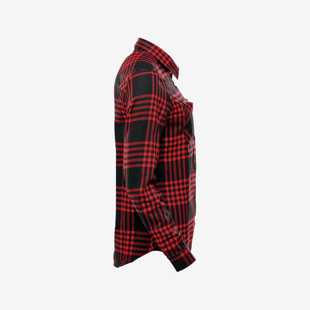 Stormtech Women's Santa Fe Flannel LS Shirt in Red/Black Righthand Side - FTX-1W