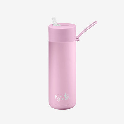 Frank Green Custom Branded 20oz/595ml Ceramic Reusable Bottle w/ Straw Lid - Front - Lilac Haze