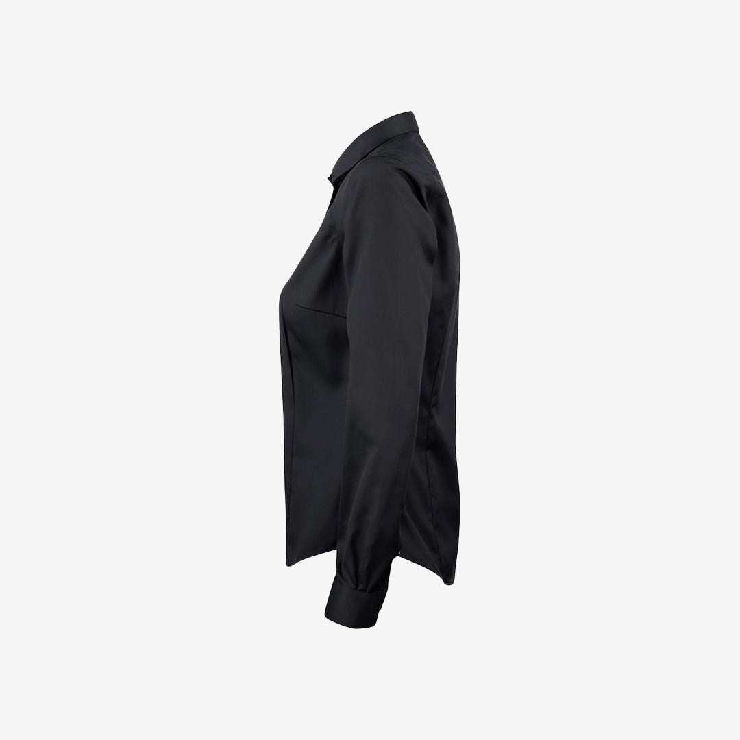Legend Life Green Bow 01 Women's Dress Shirt in Black Lefthand Side - HF301W