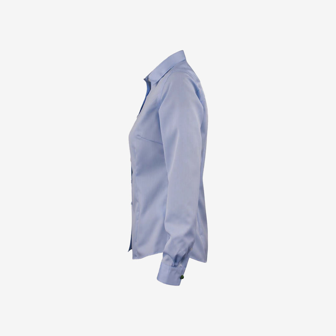Legend Life Green Bow 01 Women's Dress Shirt in Sky Blue Lefthand Side  - HF301W