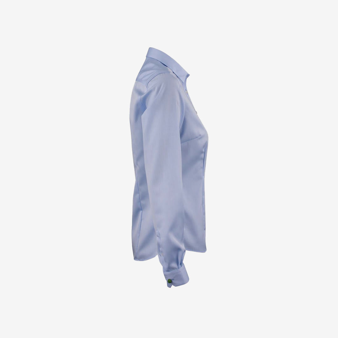 Legend Life Green Bow 01 Women's Dress Shirt in Sky Blue Righthand Side  - HF301W