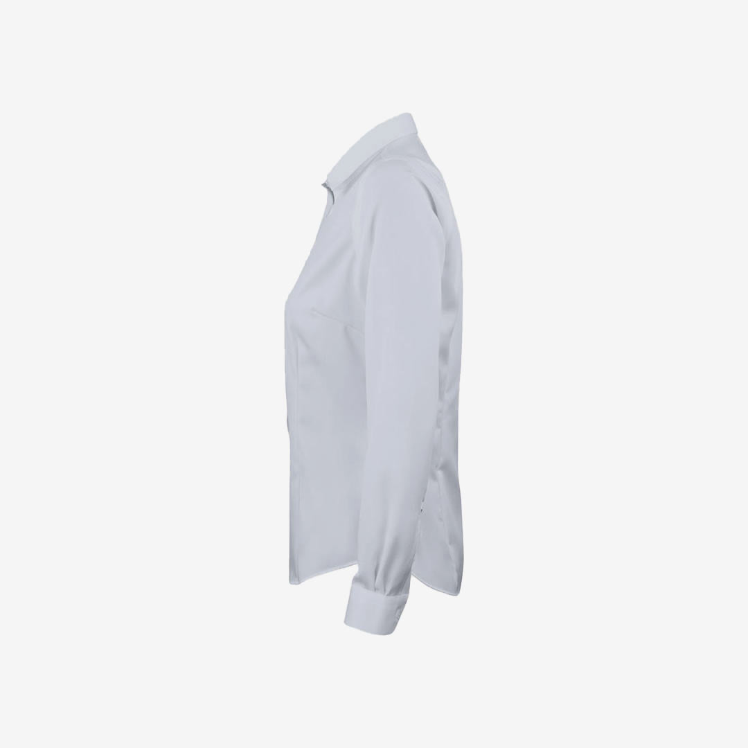 Legend Life Green Bow 01 Women's Dress Shirt in White Lefthand Side  - HF301W