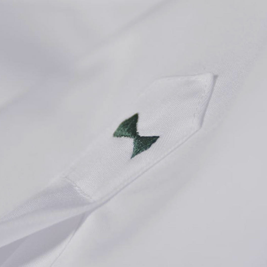 Order Personalized Legend Life Green Bow 01 Men's Dress Shirt in White Detail - HF301