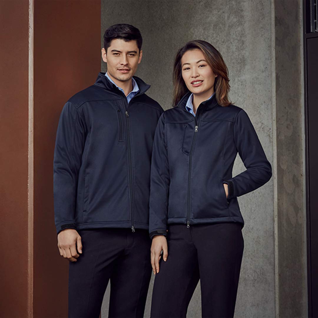 Shop Quality Personalised Biz Collection Men's Soft Shell Jacket Worn - J3880