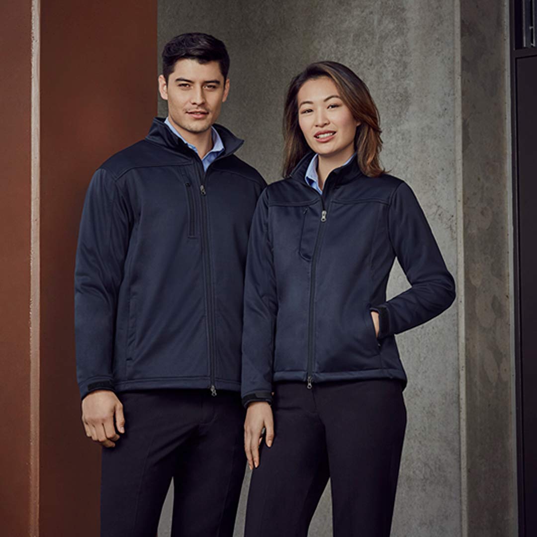 Man and woman wearing Biz Collection Ladies Soft Shell Jacket - J3880_J382