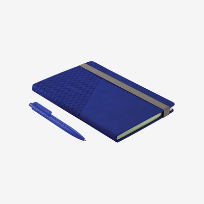 Nottage Geo Journal Notebook and Pen Set in Blue - JB1026