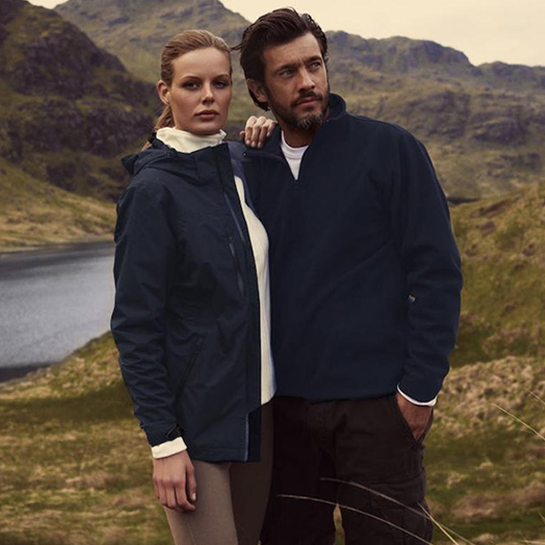 Man and Woman wearing James Harvest Coventry Men's Jacket in Navy - JH103