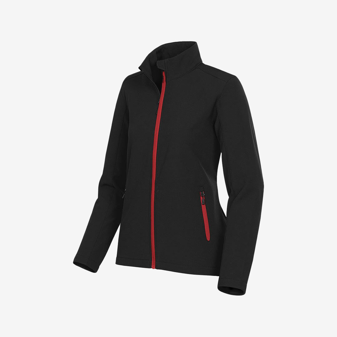 Stormtech Women's Orbiter Softshell Jacket Black/Bright Red Open Zip Detail - KSB-1W