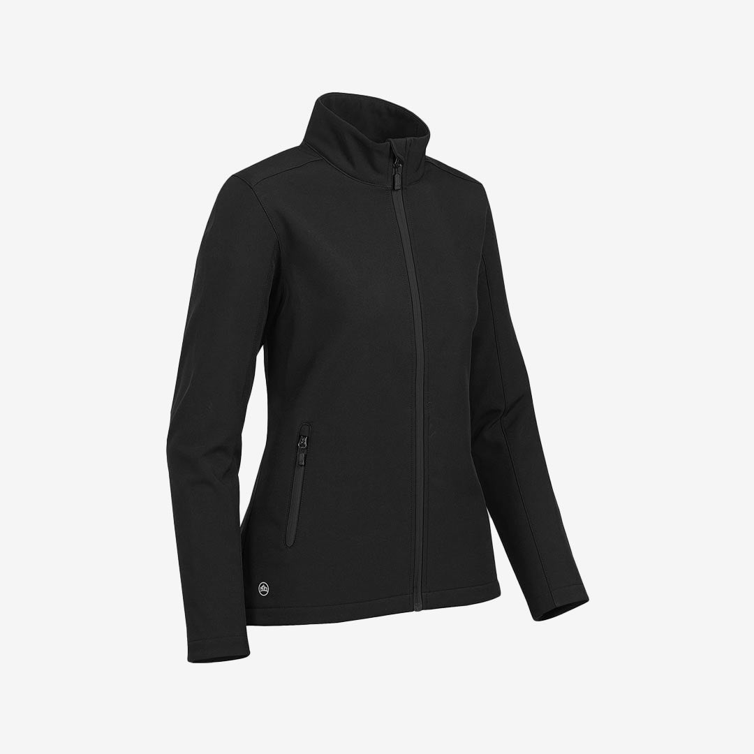 Stormtech Women's Orbiter Softshell Jacket Black/Carbon Right Angle Detail - KSB-1W