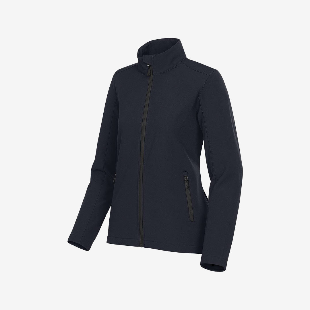 Stormtech Women's Orbiter Softshell Jacket Navy/Carbon Left Angle Detail - KSB-1W