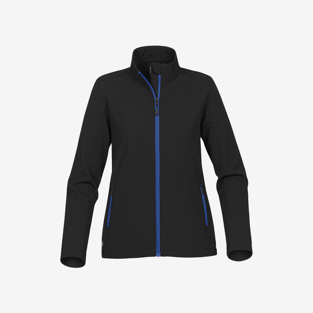 Stormtech Women's Orbiter Softshell Jacket Black/Azure Blue - KSB-1W