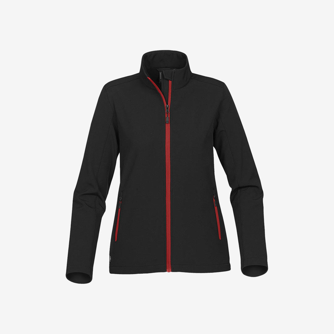 Stormtech Women's Orbiter Softshell Jacket Black/Bright Red - KSB-1W