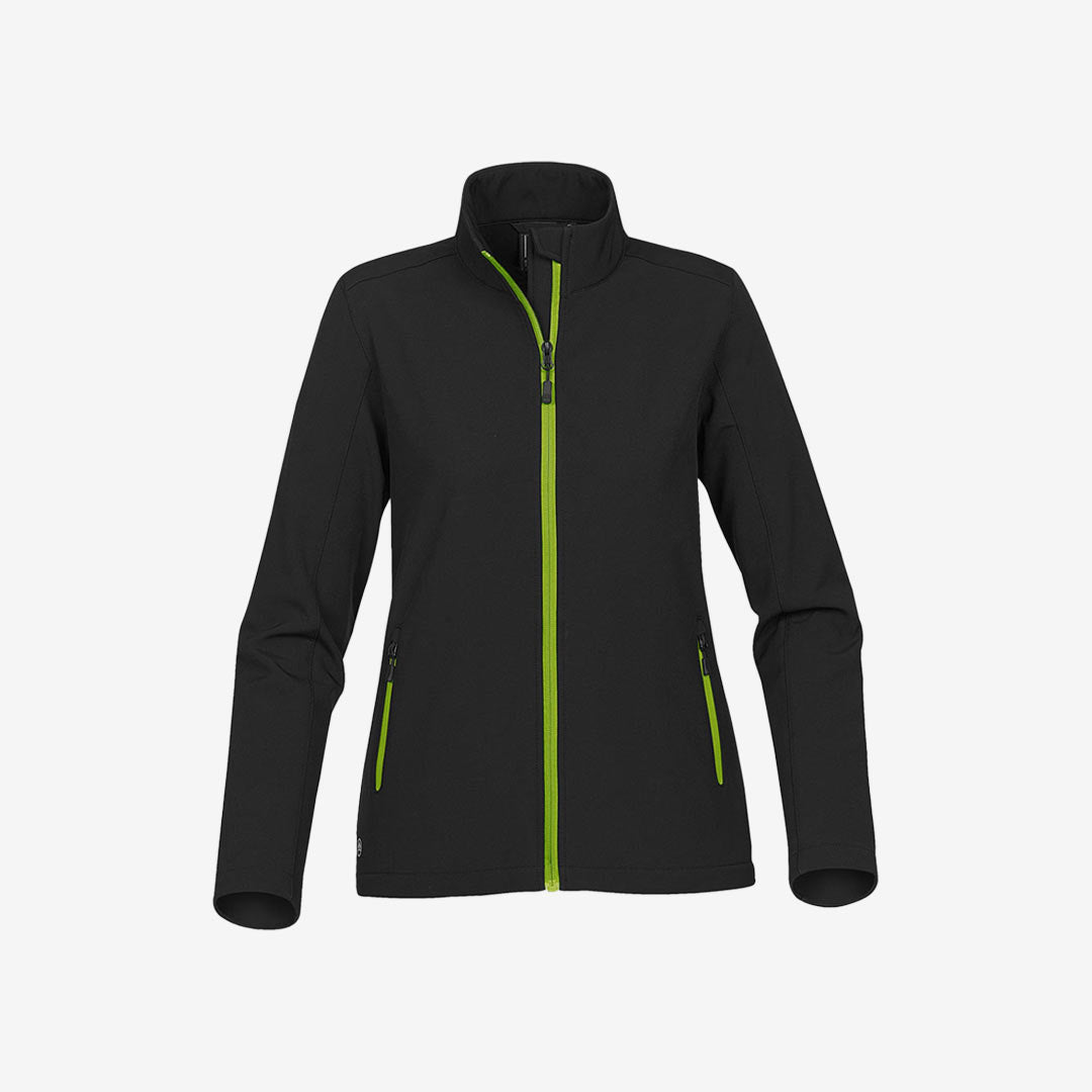 Stormtech Women's Orbiter Softshell Jacket Black/Kiwi - KSB-1W