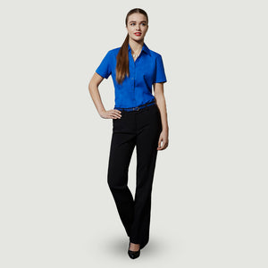 Woman wearing Biz Collection Ladies Plain Oasis SS Shirt in Electric Blue - LB3601