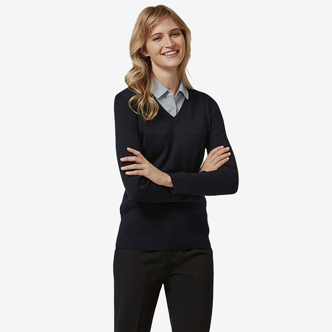 Woman wearing Biz Collection Ladies Milano Charcoal Cardigan - LC417L