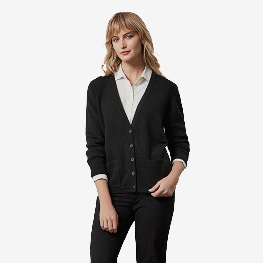 Woman wearing Biz Collection Ladies Woolmix Cardigan - LC8008