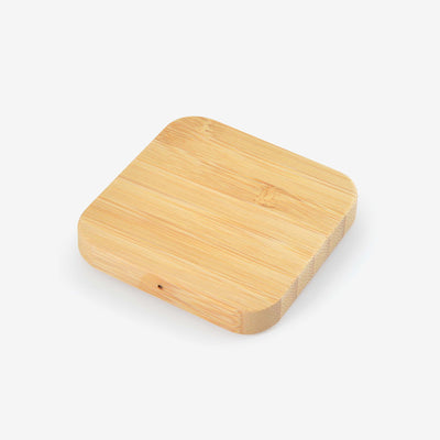 Logo Line Arc Square Bamboo Wireless Charger - LL0224