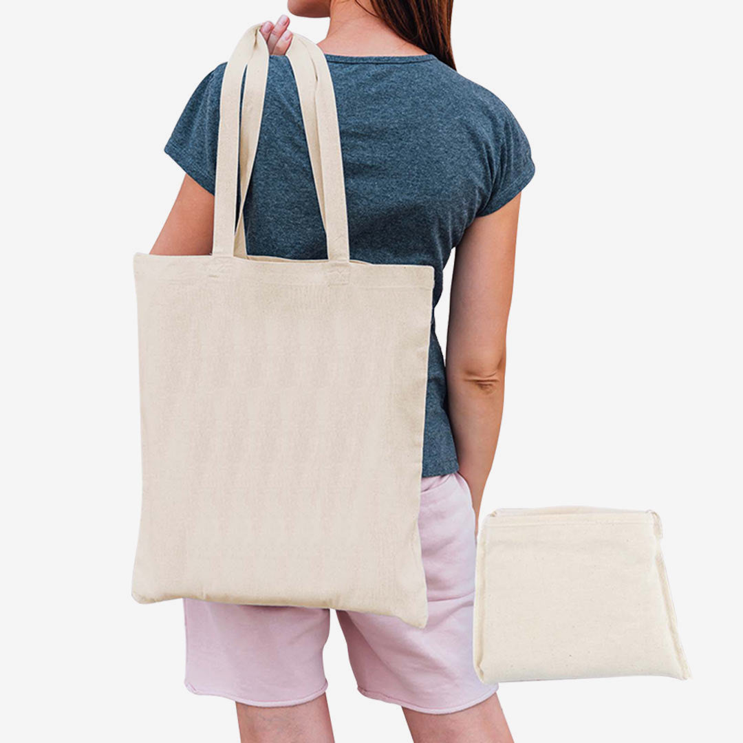 Personalised Logo Line Urban Shopper Folding Calico Bag (LH) Detail  - LL0946