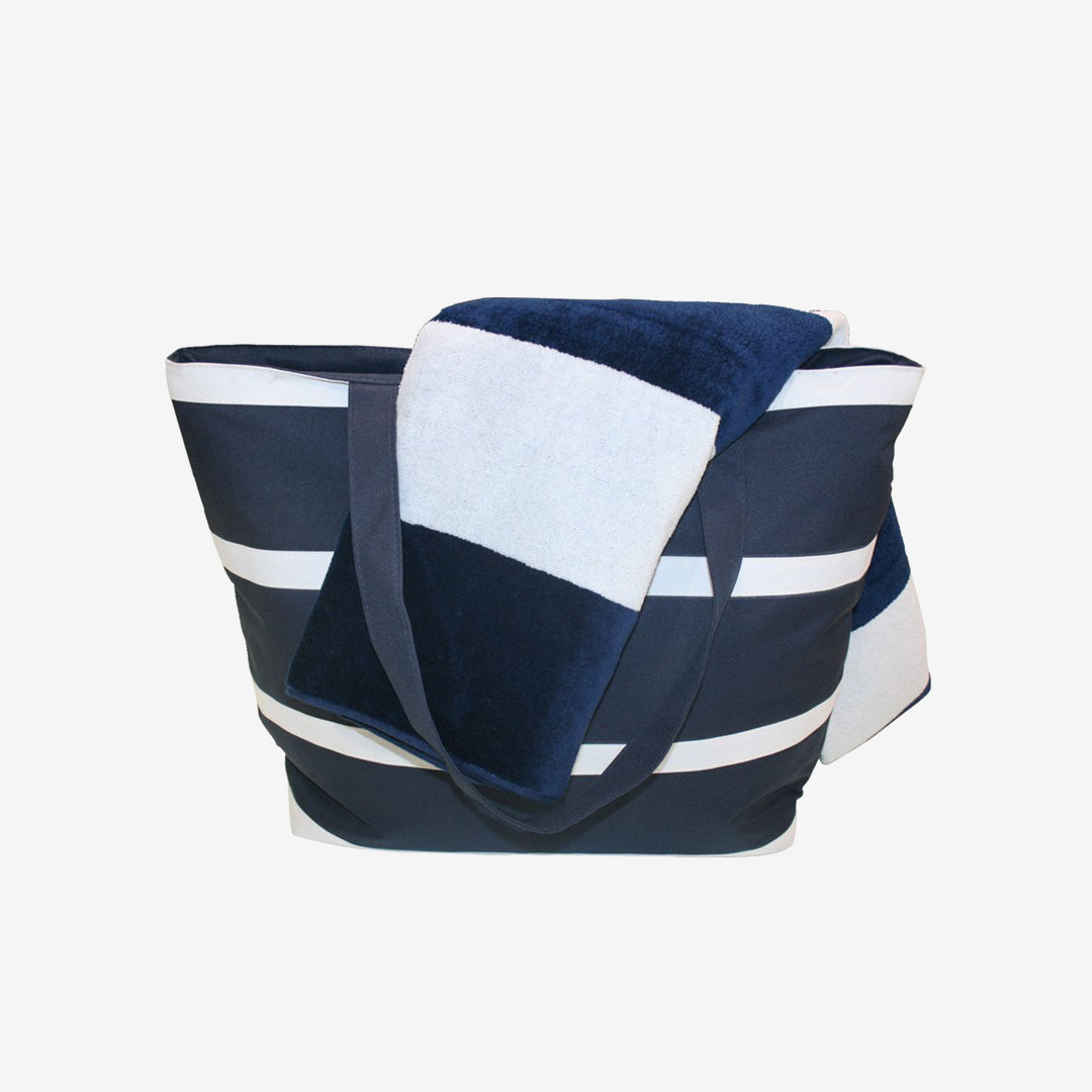 Nottage Insulated Cooler Tote Bag in Blue with towel - 4262