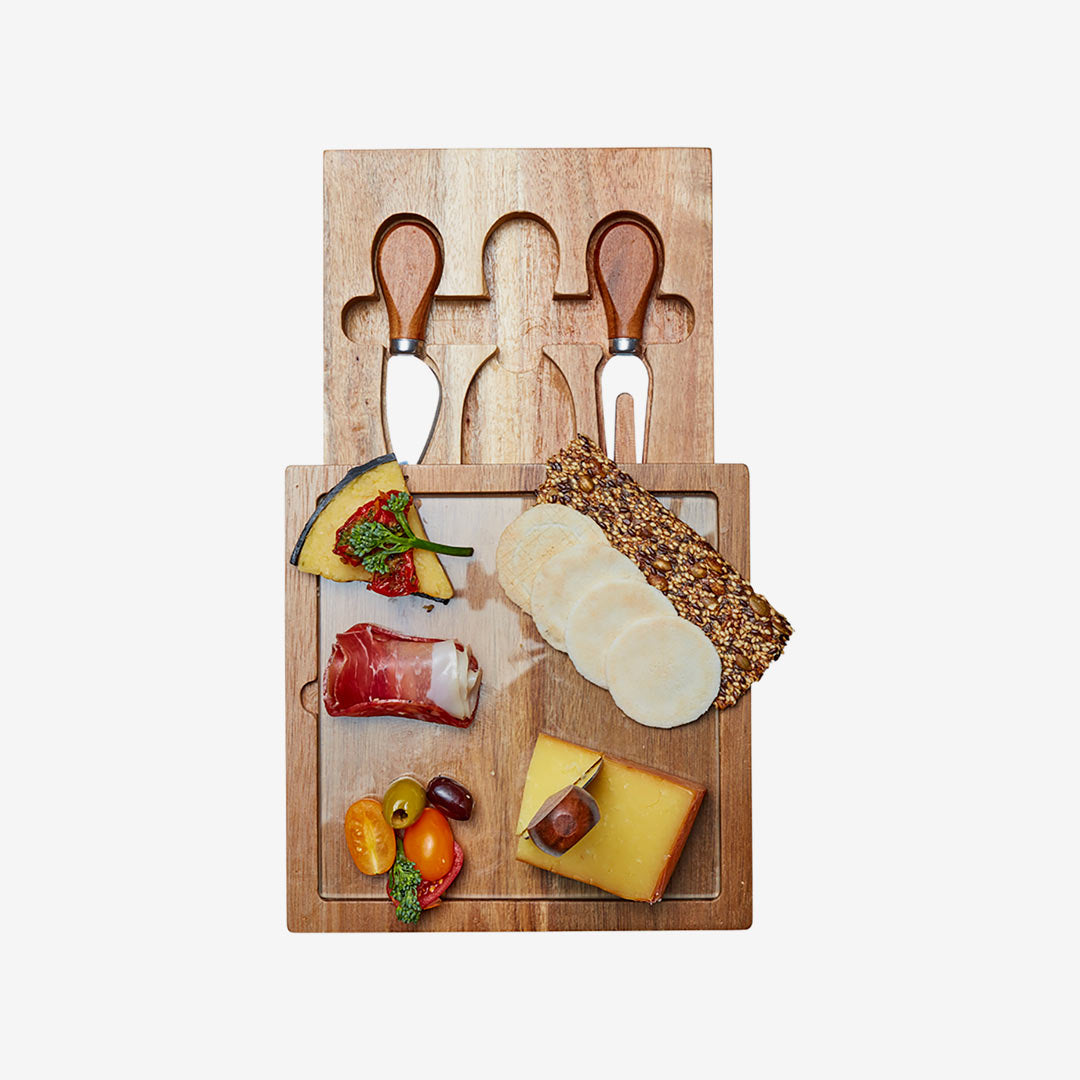 Promo Brands Braemar Glass Cheese Board & Knife Set