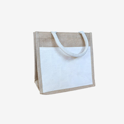 Promo Brands Jim Jam Jute Tote Bag in White - RB304